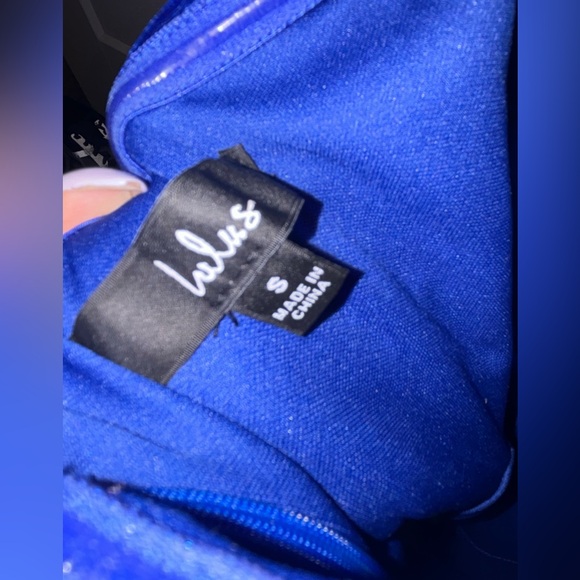 Lulus Velvet Blue Strapless Mini Dress - Picture 5 of 9